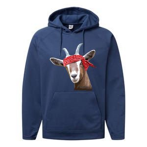 Cute Goat Lover Art For Women Girl Farm Animal Lover Performance Fleece Hoodie