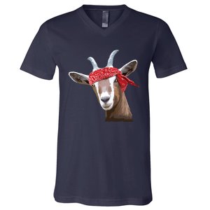 Cute Goat Lover Art For Women Girl Farm Animal Lover V-Neck T-Shirt