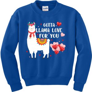 Cute Gotta Llama Love For You Hearts Happy Valentine's Day Cool Gift Kids Sweatshirt