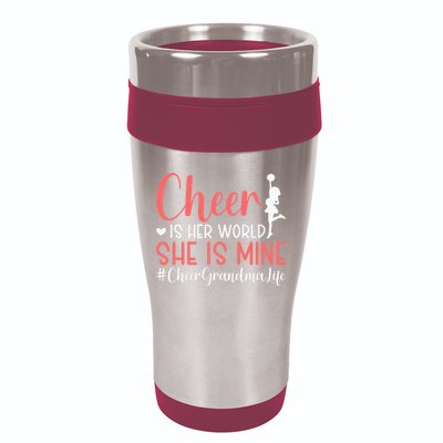 Cheer Grandma Life Cheerleading Grandmother 16oz Travel Tumbler