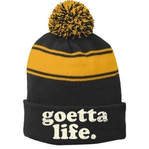 Cincinnati Goetta Life Foodie Souvenir And Gift Stripe Pom Pom Beanie