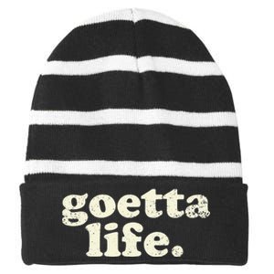 Cincinnati Goetta Life Foodie Souvenir And Gift Striped Beanie with Solid Band