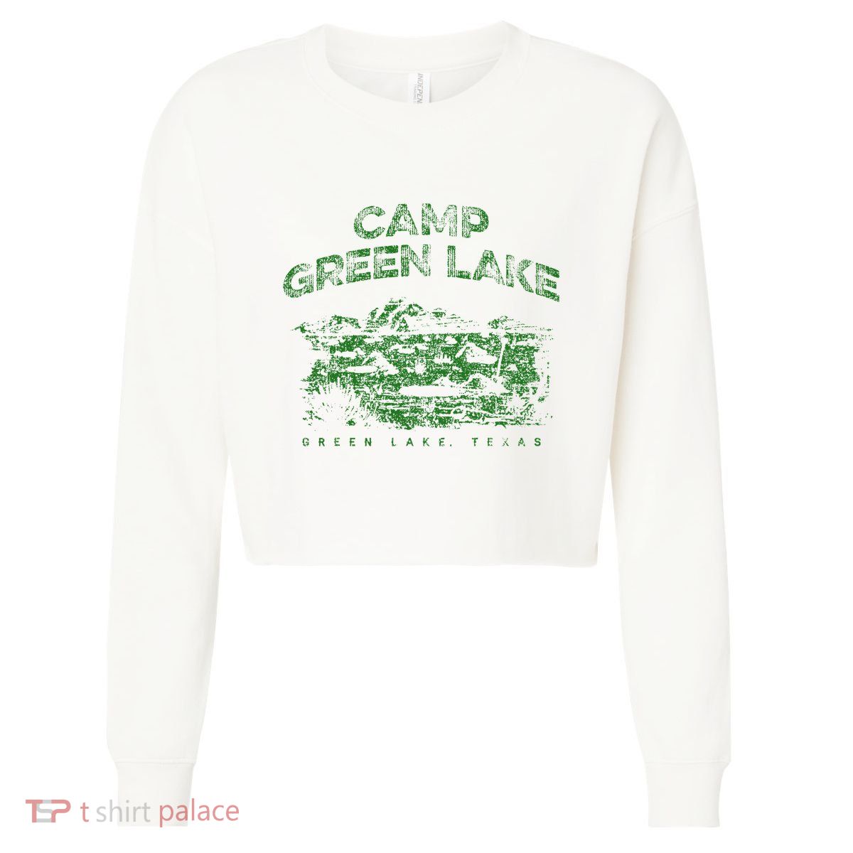 Camp Green Lake Holes Cropped Pullover Crew