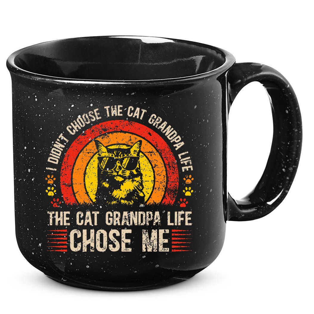 Cat Grandpa Life Cat Lover Grandpa Cat Grandfather 15oz Campfire Ceramic Mug