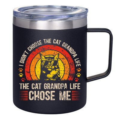 Cat Grandpa Life Cat Lover Grandpa Cat Grandfather 12oz Stainless Steel Coffee Mug