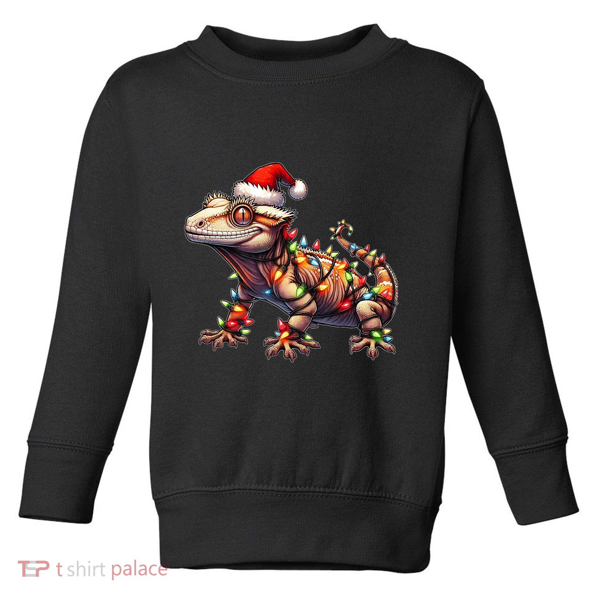 Crested Gecko Lizard Christmas Hat Xmas Toddler Sweatshirt