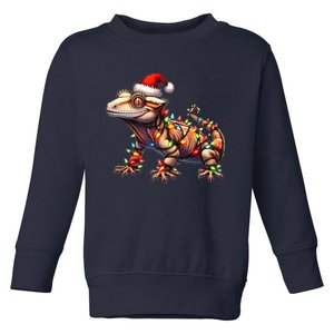 Crested Gecko Lizard Christmas Hat Xmas Toddler Sweatshirt