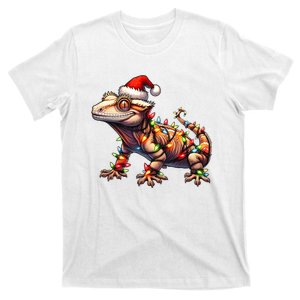 Crested Gecko Lizard Christmas Hat Xmas T-Shirt