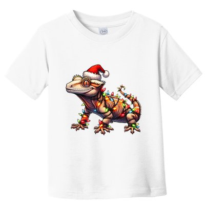 Crested Gecko Lizard Christmas Hat Xmas Toddler T-Shirt