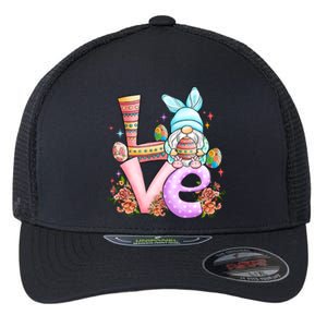 Cute Gnome Love Easter Day Gift Easter Egg Floral Flexfit Unipanel Trucker Cap