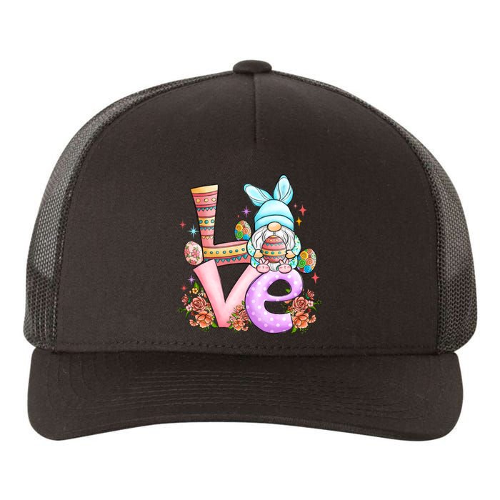 Cute Gnome Love Easter Day Gift Easter Egg Floral Yupoong Adult 5-Panel Trucker Hat