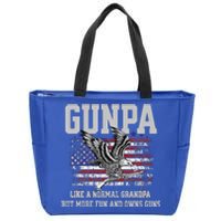 Cool Gunpa Like Normal Grandpa But Own Guns Zip Tote Bag