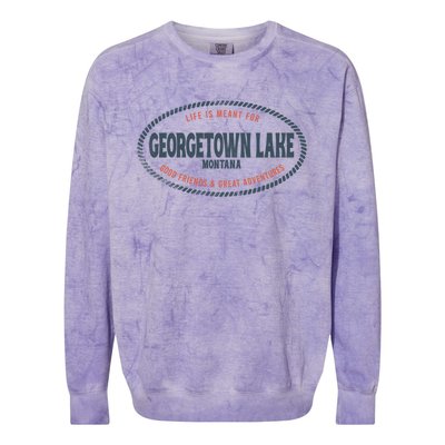 Casual Georgetown Lake Montana Hiking Outdoor Graphic Cute Gift Colorblast Crewneck Sweatshirt