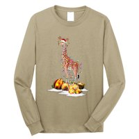 Cute Giraffe Lights Santa Hat Funny Xmas Tree Christmas Long Sleeve Shirt