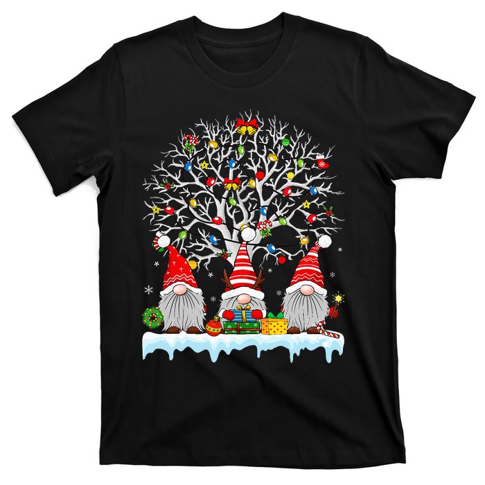 Cute Gnomes Merry Christmas Light Family Gnome Xmas Matching T-Shirt