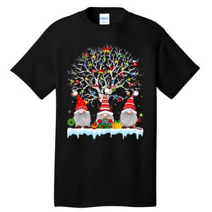 Cute Gnomes Merry Christmas Light Family Gnome Xmas Matching Tall T-Shirt