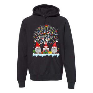 Cute Gnomes Merry Christmas Light Family Gnome Xmas Matching Premium Hoodie