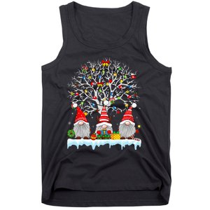 Cute Gnomes Merry Christmas Light Family Gnome Xmas Matching Tank Top