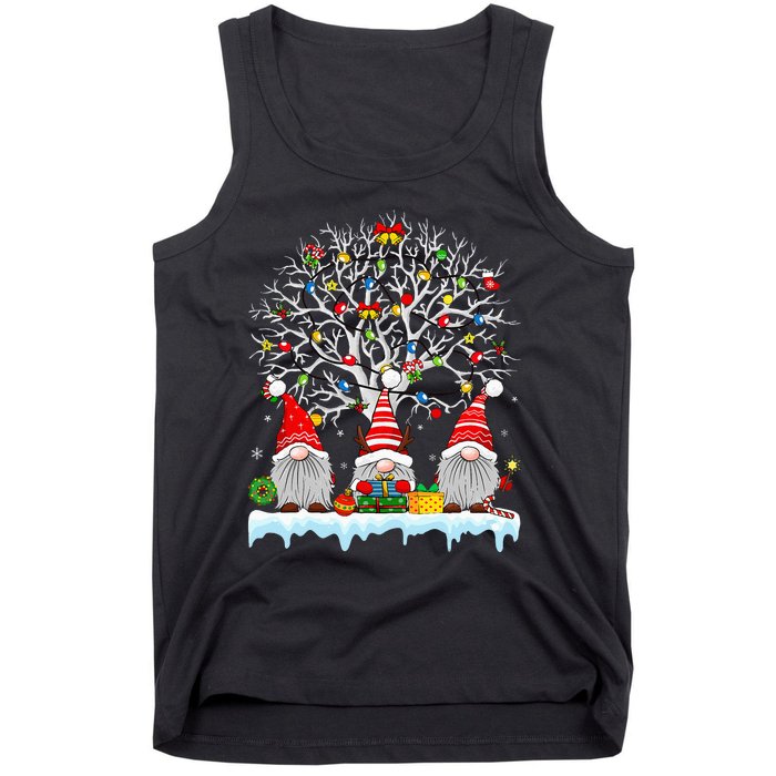 Cute Gnomes Merry Christmas Light Family Gnome Xmas Matching Tank Top