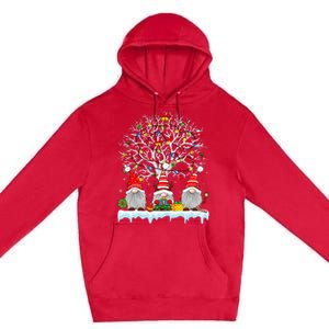 Cute Gnomes Merry Christmas Light Family Gnome Xmas Matching Premium Pullover Hoodie