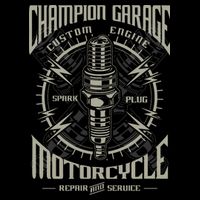 Champion Garage Motorcycle V-Neck T-Shirt