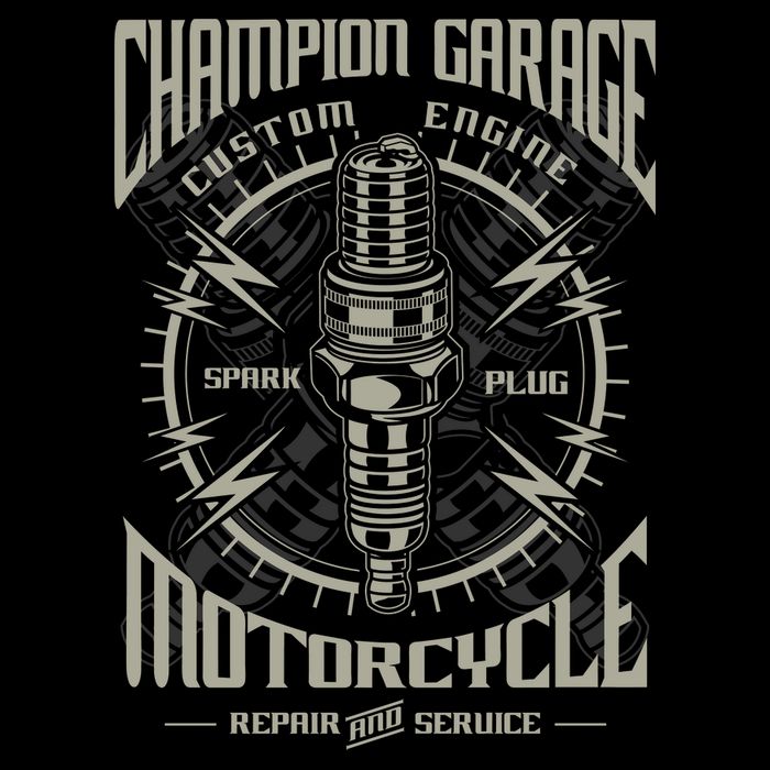 Champion Garage Motorcycle V-Neck T-Shirt