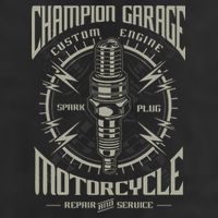 Champion Garage Motorcycle 11oz C Handle Ceramic Mug
