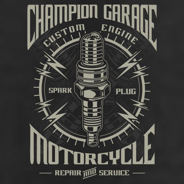 Champion Garage Motorcycle 11oz C Handle Ceramic Mug