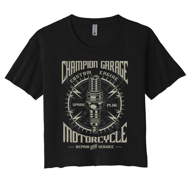 Champion Garage Motorcycle Women's Crop Top Tee