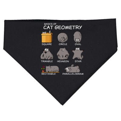 Cat Geometry Math Funny Cat Gifts For Cat Dad Cat Mom USA-Made Doggie Bandana