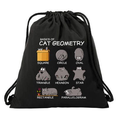 Cat Geometry Math Funny Cat Gifts For Cat Dad Cat Mom Drawstring Bag