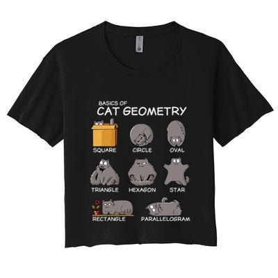 Cat Geometry Math Funny Cat Gifts For Cat Dad Cat Mom Crop Top