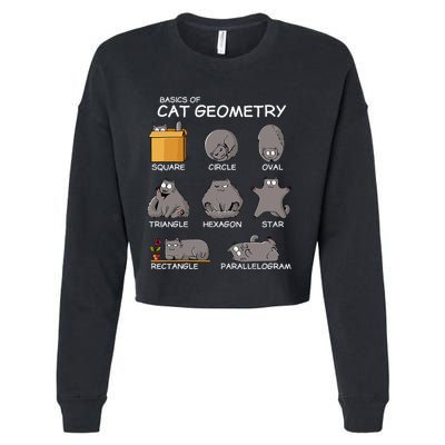 Cat Geometry Math Funny Cat Gifts For Cat Dad Cat Mom Cropped Pullover Crew