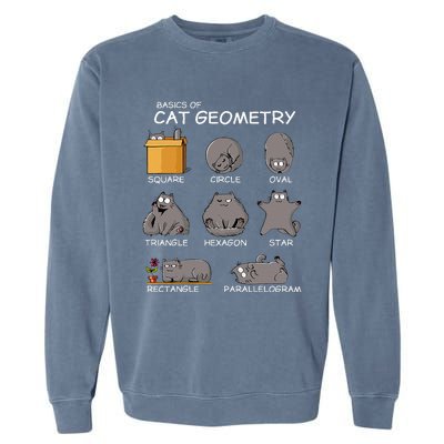 Cat Geometry Math Funny Cat Gifts For Cat Dad Cat Mom Garment-Dyed Sweatshirt