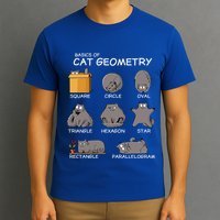Cat Geometry Math Funny Cat Gifts For Cat Dad Cat Mom T-Shirt