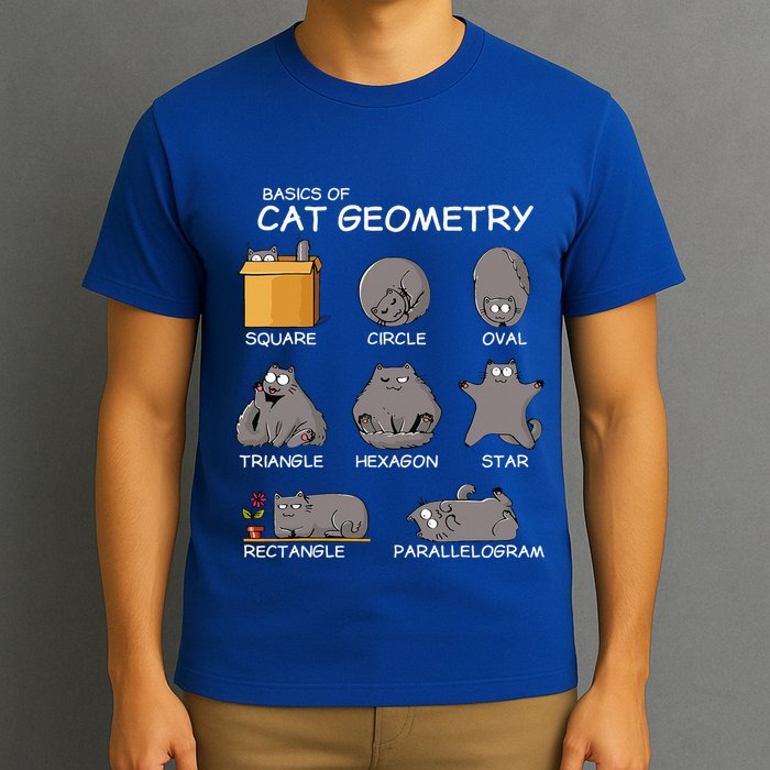Cat Geometry Math Funny Cat Gifts For Cat Dad Cat Mom T-Shirt