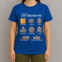 Cat Geometry Math Funny Cat Gifts For Cat Dad Cat Mom T-Shirt