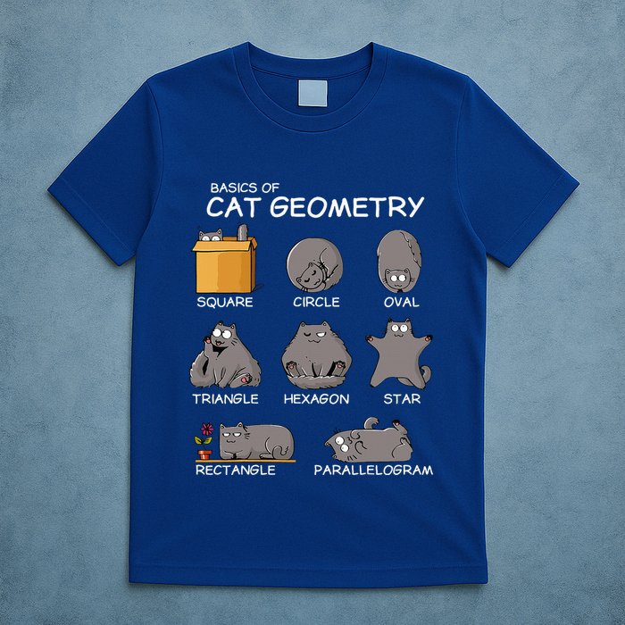 Cat Geometry Math Funny Cat Gifts For Cat Dad Cat Mom T-Shirt