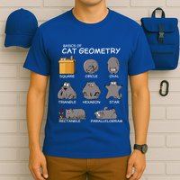 Cat Geometry Math Funny Cat Gifts For Cat Dad Cat Mom T-Shirt