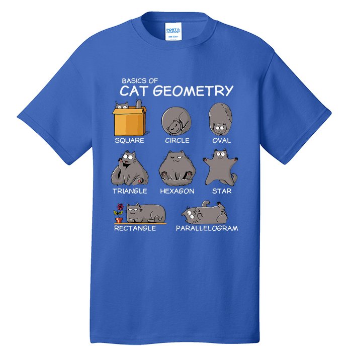 Cat Geometry Math Funny Cat Gifts For Cat Dad Cat Mom Tall T-Shirt