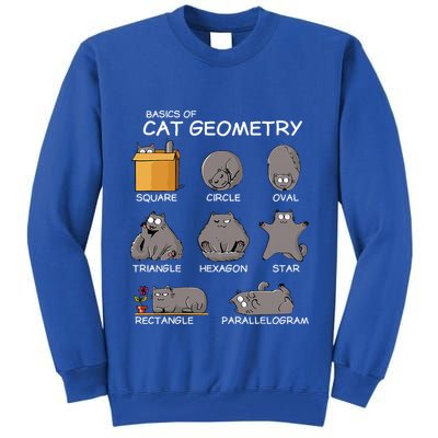 Cat Geometry Math Funny Cat Gifts For Cat Dad Cat Mom Tall Sweatshirt