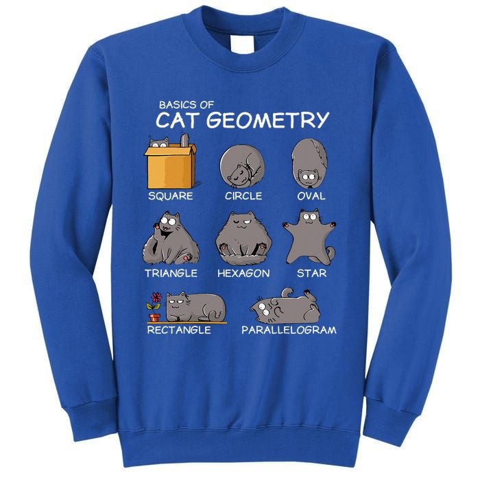 Cat Geometry Math Funny Cat Gifts For Cat Dad Cat Mom Tall Sweatshirt