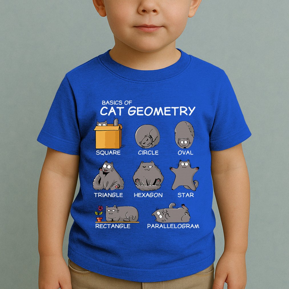 Cat Geometry Math Funny Cat Gifts For Cat Dad Cat Mom Toddler T-Shirt
