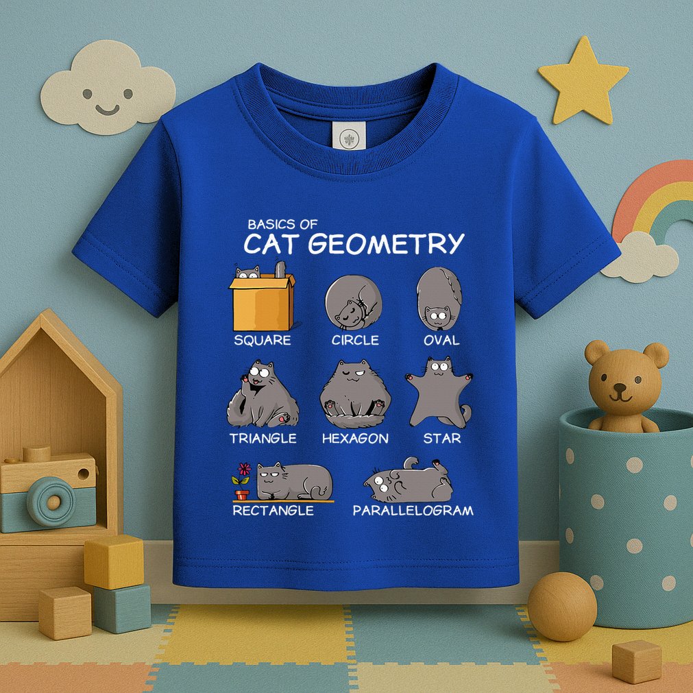 Cat Geometry Math Funny Cat Gifts For Cat Dad Cat Mom Toddler T-Shirt