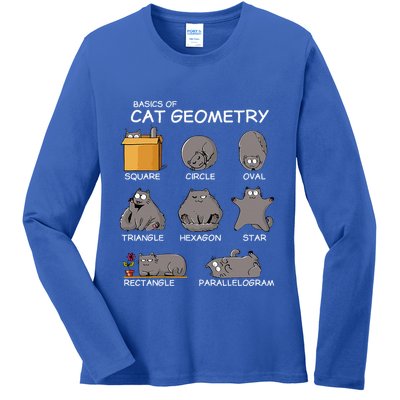 Cat Geometry Math Funny Cat Gifts For Cat Dad Cat Mom Ladies Long Sleeve Shirt