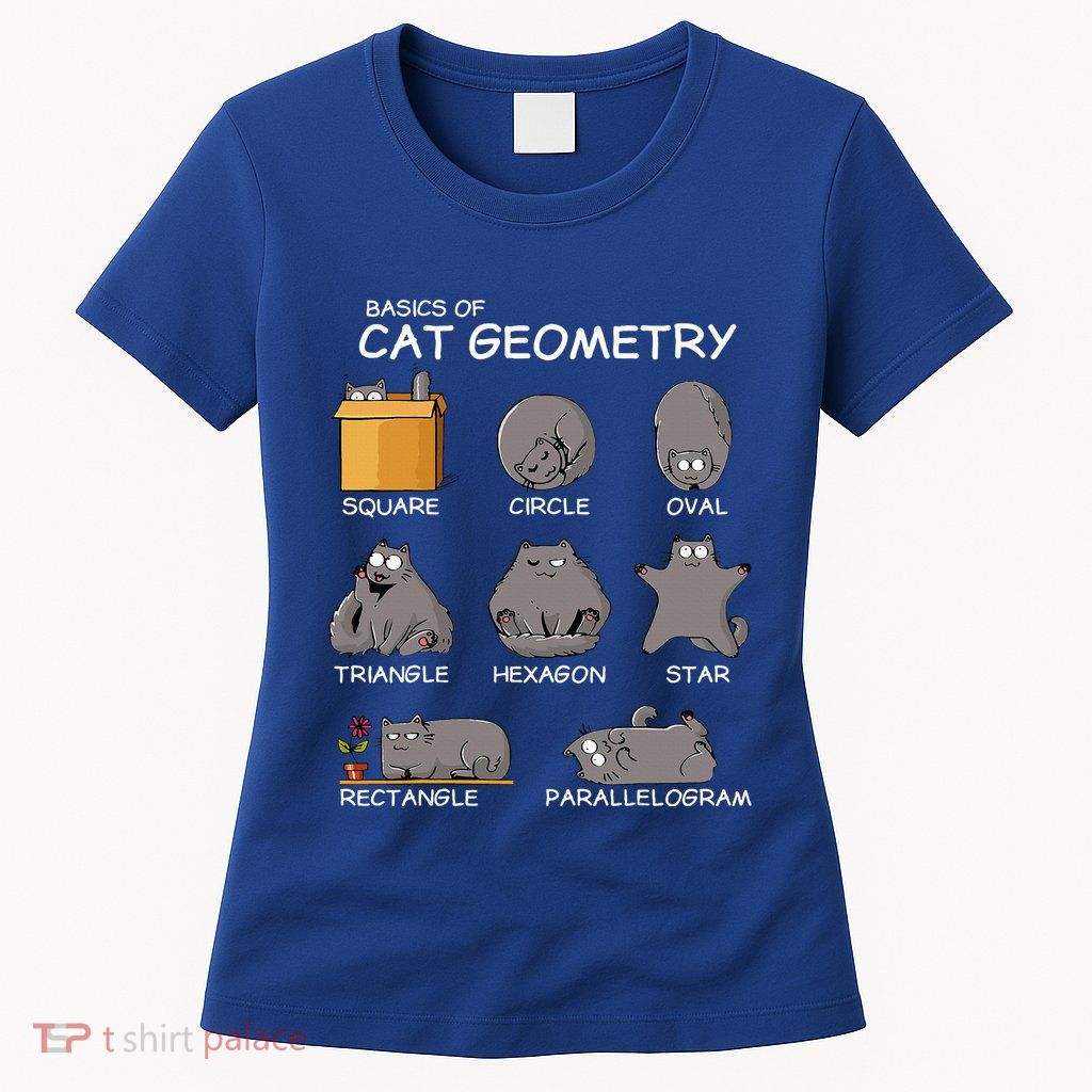 Cat Geometry Math Funny Cat Gifts For Cat Dad Cat Mom Womens T-Shirt
