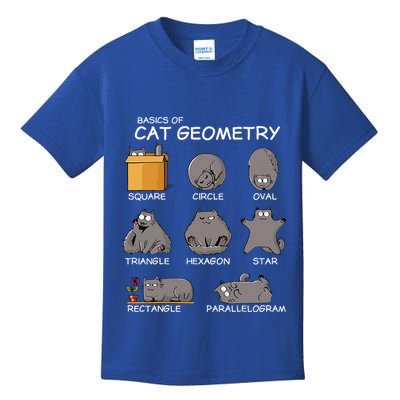 Cat Geometry Math Funny Cat Gifts For Cat Dad Cat Mom Kids T-Shirt