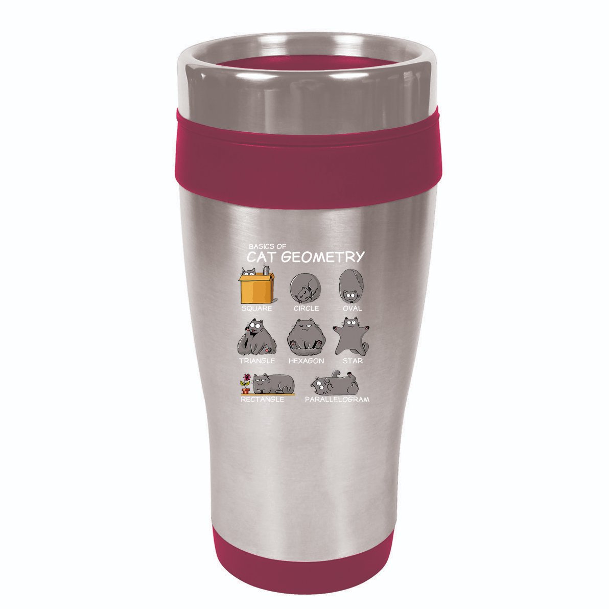 Cat Geometry Math Funny Cat Gifts For Cat Dad Cat Mom 16oz Travel Tumbler