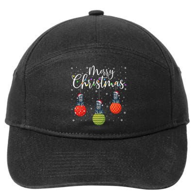 Cute Gift Merry Christmas Lights Santa Hat Wolf Ugly Xmas 7-Panel Snapback Hat