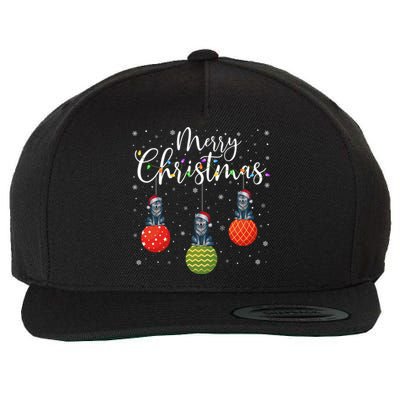 Cute Gift Merry Christmas Lights Santa Hat Wolf Ugly Xmas Wool Snapback Cap